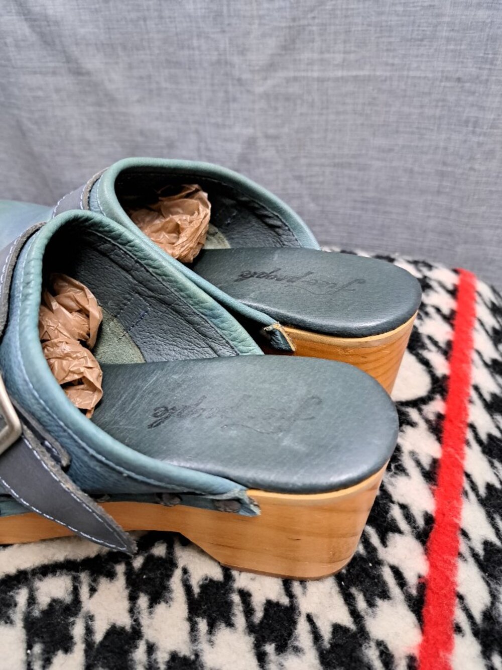 Women Free People Culver City Clogs Leather Green US size 8.5 or 9 - Picture 5 of 14